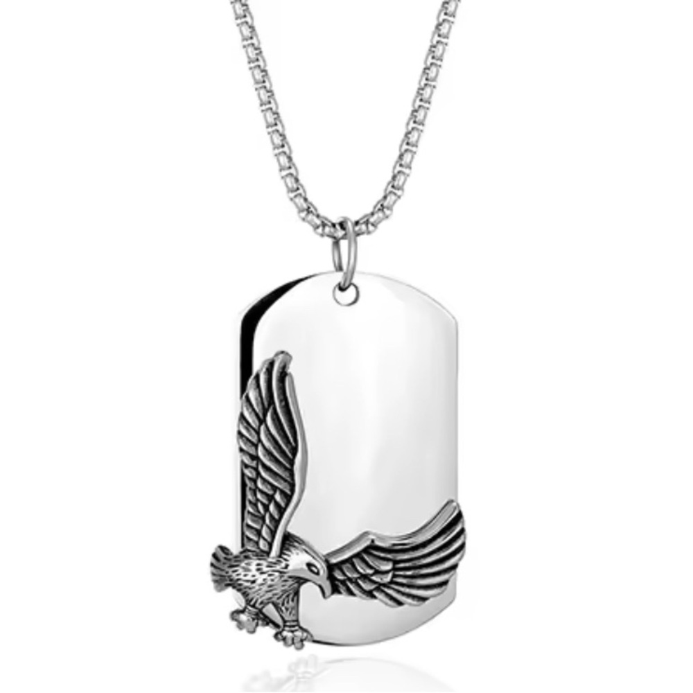 Silver Eagle Pendant Necklace - Picture 1 of 6